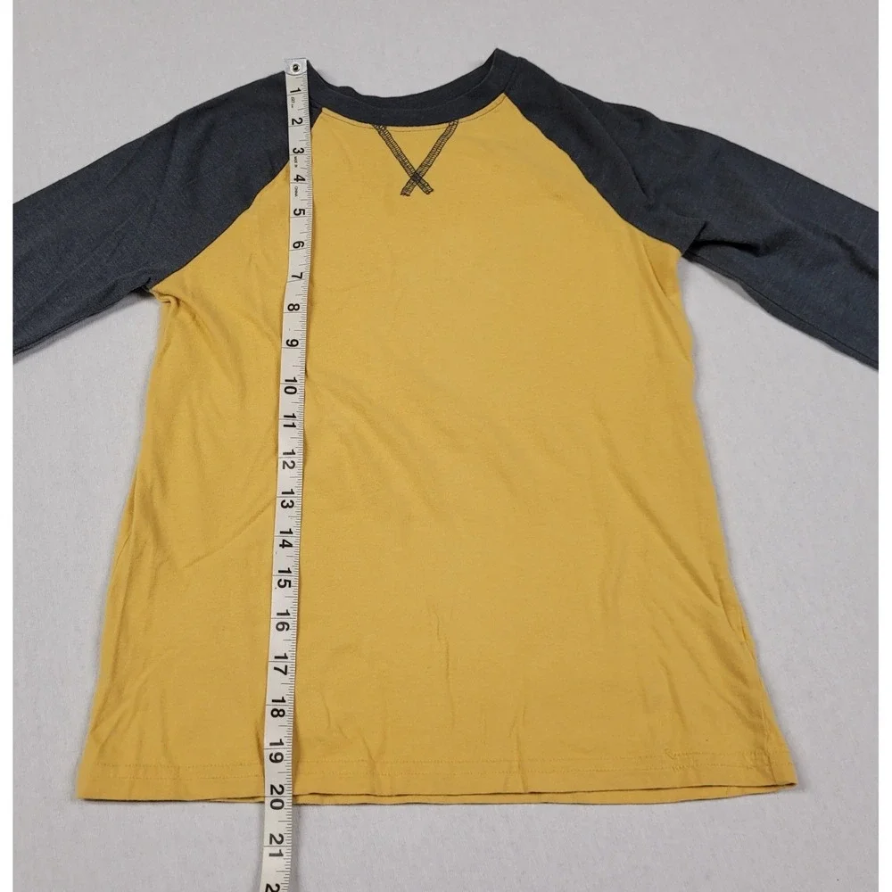 Jumping Beans Boys Long Sleeve Essential Baseball Tee Yellow Charcoal Size 8